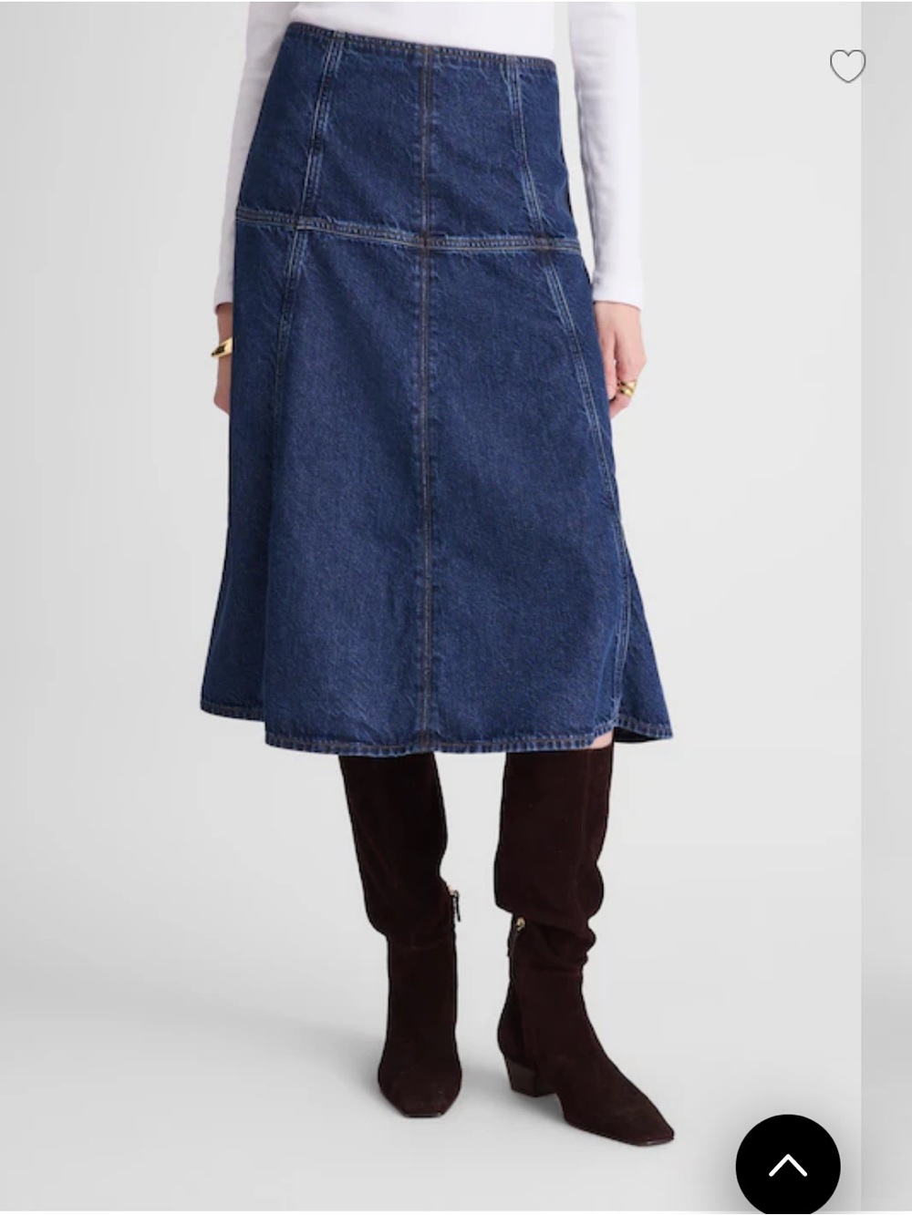 NWOT Madewell dropwaist midi denim skirt - Picture 6 of 8